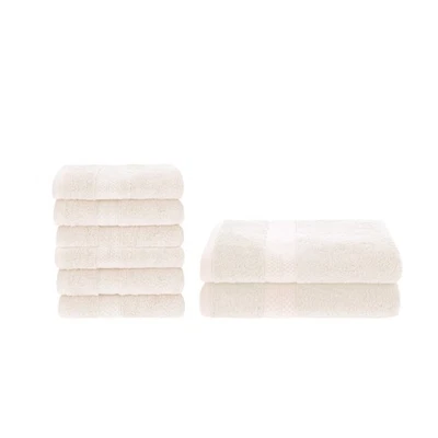 Bath and Hand Towel Set, Rayon from Bamboo Cotton Blend, Ideal for Bathroom, ... - Image 1 of 4
