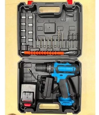 12V Cordless 10mm Impact Drill Driver Tool Body 2x Battery & Charger Case Kit - Image 1 of 2