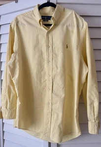Polo Ralph Lauren Shirt Men 17-1/2 (34-35) Yellow Long Sleeve Button Down - Picture 1 of 2