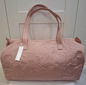 Accessorize Large Pink Embroidered Overnight Bag New With Tags!! - Picture 1 of 11