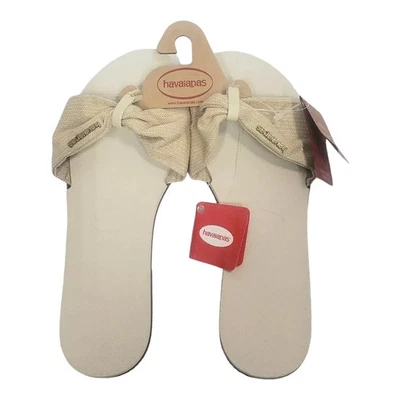 Chanclas Havaianas St. Tropez Shine Beige Talla 39/40 EE. UU. 9/10W Foto 1 de 4