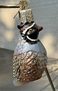 Old World Christmas Quail Wild Bird Blown Glass Christmas Ornament - Picture 1 of 6