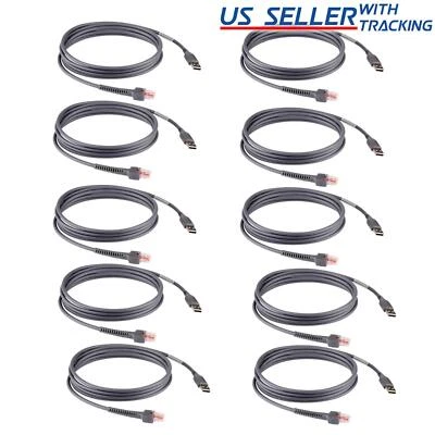WHIZZOTECH USB Cable Barcode Scanner Cord For Symbol LS2208 CBA-U01-S07ZAR 6FT 10 Pack