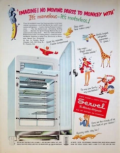 1951 Servel Motorless Refrigerator Vintage 50s Print Ad Imagine No Moving Parts - Picture 1 of 1