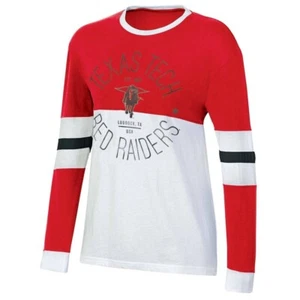 Texas Tech Red Raiders NCAA Long Sleeve Color Block T-Shirt - Women's SMALL NWT - Picture 1 of 15