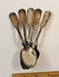 5 Vintage SIMON L & GEORGE H ROGERS Company Silverplate Serving Spoons - Picture 1 of 4