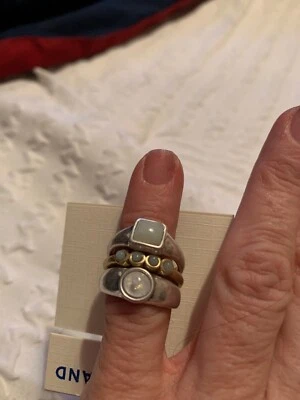 Anillos de piedra de dos tonos Lucky Brand de $35 talla 7 A2 Foto 1 de 4