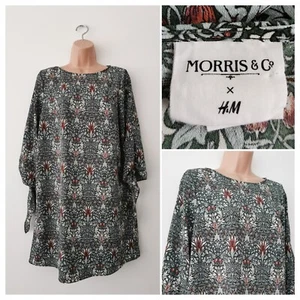 William Morris Co x HM Shift Dress Sleeved Floral Arts Craft Boho Spring Size 10 - Picture 1 of 15