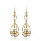 Designer Chandelier Long Earring Yellow Gold Beaded Labradorite Gemstone Jewelry