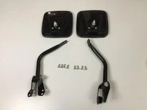 Fits Jeep CJ7 CJ5 For Willys CJ6 CJ3 mirrors RH/LH BLACK Espejos Pair Par SET  - Picture 1 of 5
