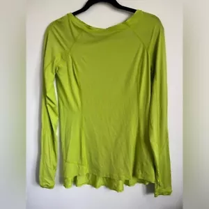 Lululemon Run Long Sleeve Workout Athletic Long Sleeve T-Shirt Lime Green - US 6 - Picture 1 of 7