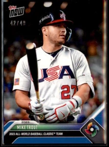 Mike Trout WBCA-5 2023 Topps Now All-World Baseball Classic Team Blue 42/49 - Picture 1 of 2