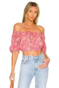 Spell Designs Utopia Cropped Blouse Flamingo Size Small