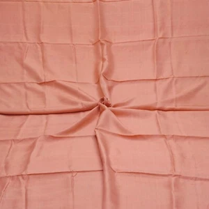 Vintage Salmon Pink 100% Pure Silk Handloom Sari Remnant 3YD Craft Fabric Scrap - Picture 1 of 4