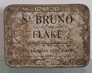 Large Vintage Retro Ogden's St Bruno Flake 1 lb Tobacco Cigarette TIN - Picture 1 of 4