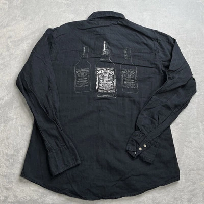 Camisa Jack Daniels Para Hombres M Abotonada Perla A Presión Vaquero Occidental Rodeo Whisky Nº7 Foto 1 de 4