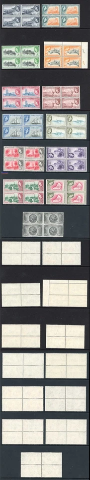 Barbados SG289/301 1953 Juego de 13 en bloques de 4 U/M Cat 320 libras Foto 1 de 1