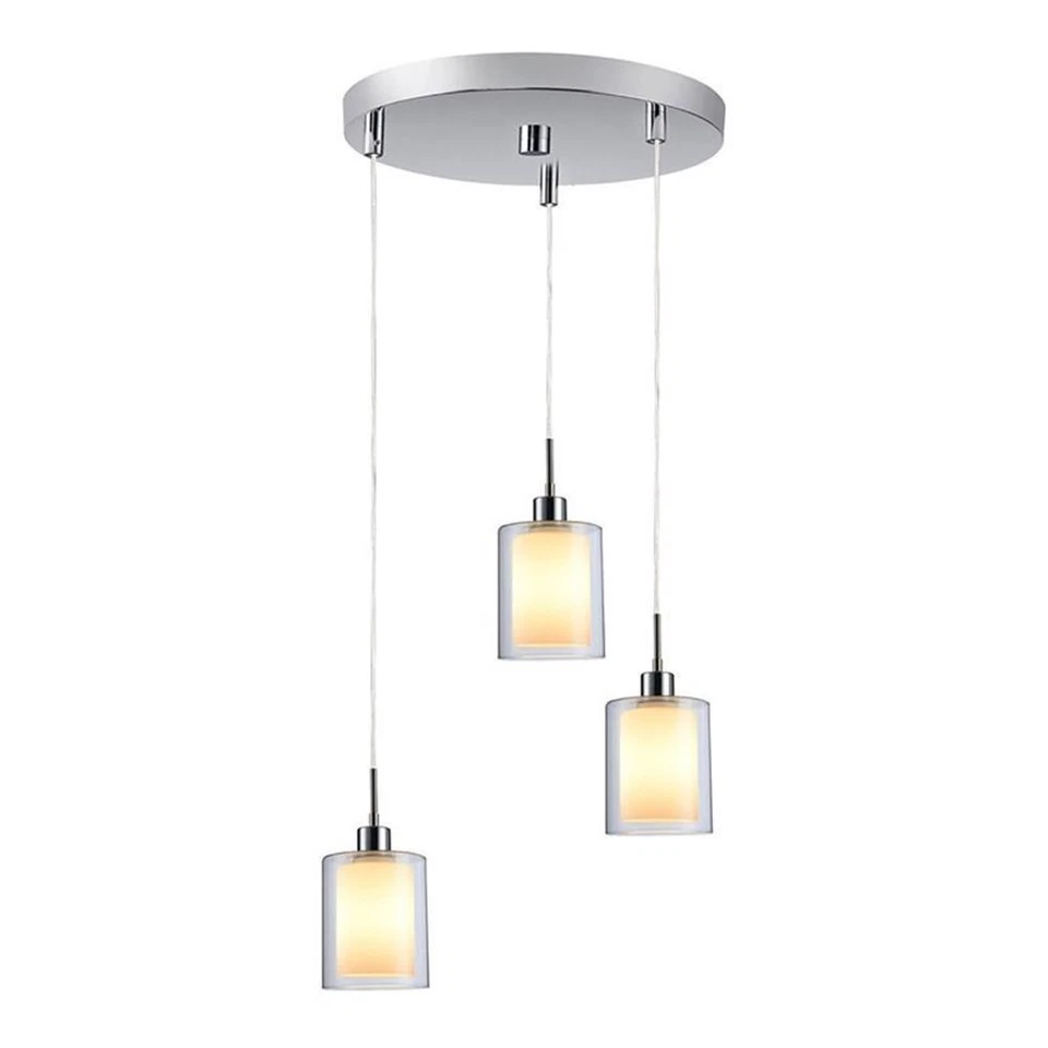 Мини-кулон Woodbridge Lighting Alaina 3 лампы хром/опал стекло - Изображение 1 из 1