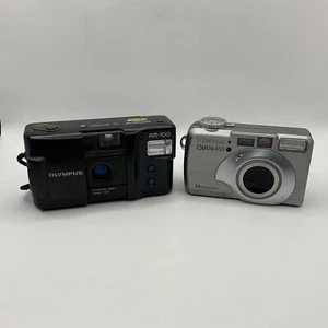 Pentax Optio 450 Digital & Olympus AM-100 Film Cameras FOR PARTS ONLY (D1) W#652 - Photo 1/12