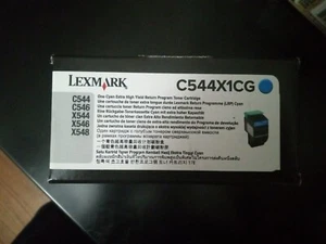 New Genuine Lexmark C544X1CG One CYAN Toner Cartridge Extra High Yield OEM - Picture 1 of 5