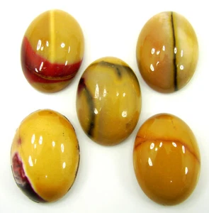 123.15 Ct Natural Mookaite Jasper 25x18 mm Gemstone Cabochon 5 Pcs Lot - 62163 - Picture 1 of 5