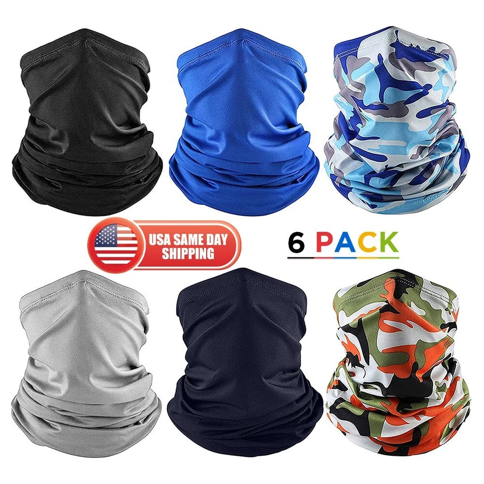6x Máscara facial de verano protector solar cuello polaina cubierta pasamontañas bandana hombres mujeres niños Foto 1 de 4