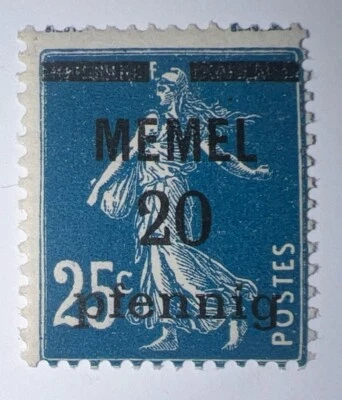 Sellos de viaje: estampillas Memel de Alemania Francia #20-20pf en 25c como nuevas MOGNH Foto 1 de 4