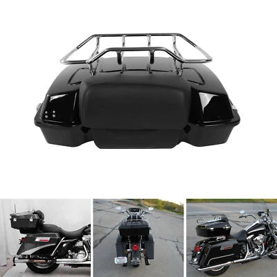 Maletero con portaequipajes + respaldo apto para Harley Touring Road King 97-13 Foto 1 de 4
