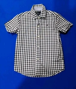 NAUTICA BOYS DRESS SHIRT BLACK/WHITE CHECK SIZE 4 S/P - Picture 1 of 5