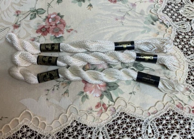 Lot of 3 - DMC Pearl Cotton 5 and 3 Cross Stitch Needlepoint Stitching Ecru 712 - Image 1 of 3