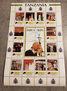 TANZANIA POPE'S TRIPS SHEET MNH - Picture 1 of 1