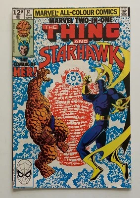 Marvel two-in-one #61 KEY 1st Appearance of HER! (Marvel 1980) Starhawk. VF- - image 1 of 4