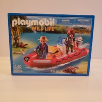 playmobil inflatable boat with explorers