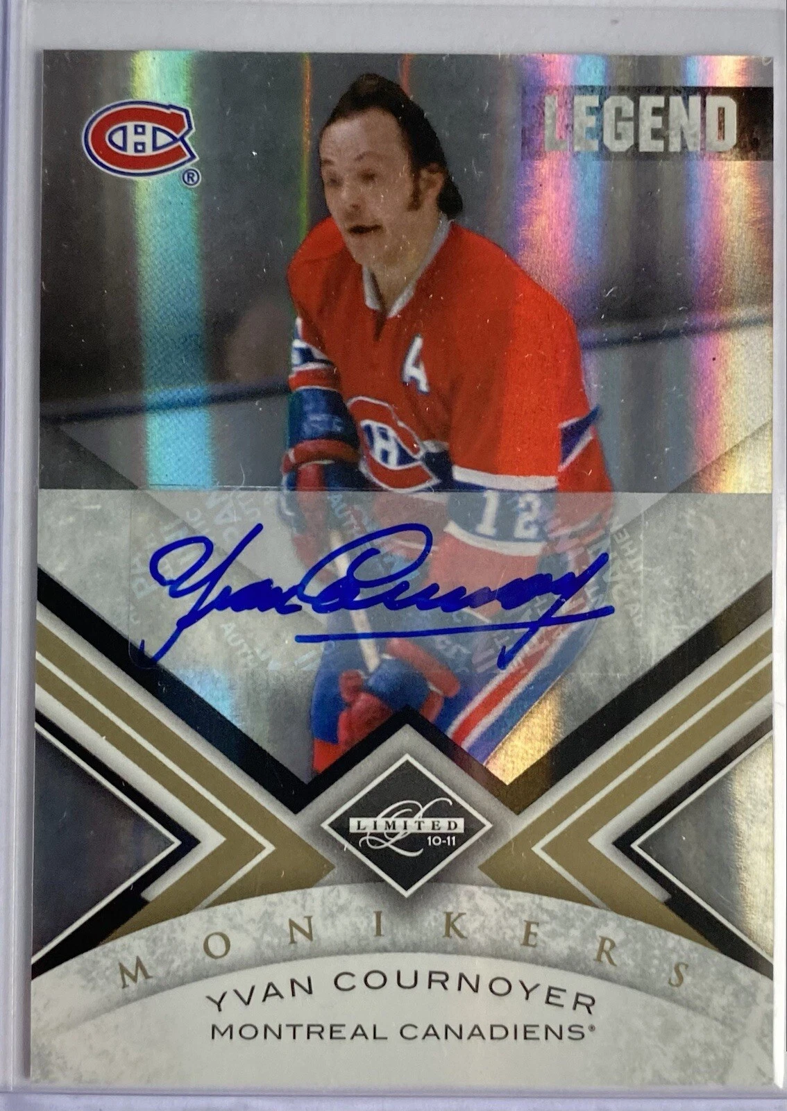 2010-11 Panini Limited Yvan Cournoyer Legend Monikers #6/25 Autograph