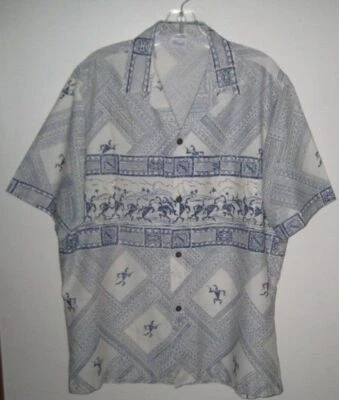 Camisa Hawaiana De Colección Para Hombres Mapili Hawaii Años 70 XL Estampado Guerrero 48" Pecho Foto 1 de 4