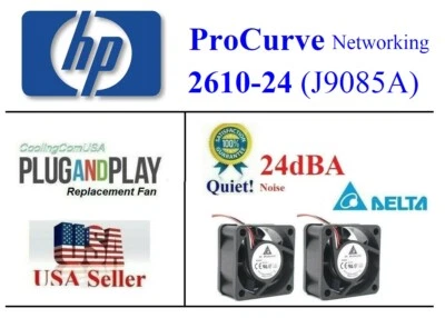 2x Quiet Replacement Fans for HP ProCurve 2610-24 (J9085A) Best Home Office - Image 1 of 4