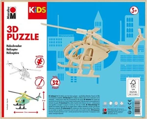 Marabu 3D Puzzle Bois Hélicoptère Enfants Jouet 32 Pièces Coloriable Neuf - Photo 1/1