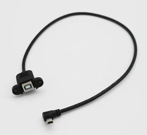 USB 2.0 B Female Panel Mount To Mini 5 Pin Male Right Angle Extension Cable 50cm - Picture 1 of 6