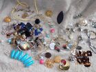 Large Mixed Lot Of Costume Jewelry Rings Pendants Craft Repair Some Whole