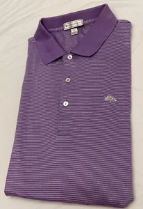 Peter Millar Polo Golf S/S Shirt Men XL Lavender White Stripe Cotton Business - Picture 1 of 24