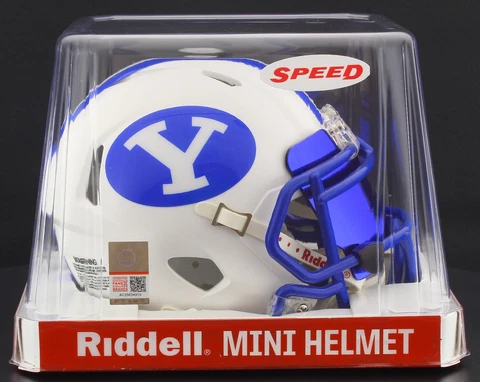 BYU COUGARS NCAA Riddell SPEED Mini Football Helmet w/ EYE SHIELD VISOR Cover