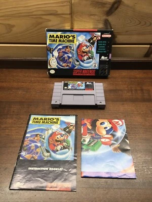 Mario's Time Machine SNES Super Nintendo, 1993 In Original Box w/ Manual Poster! - Image 1 of 2