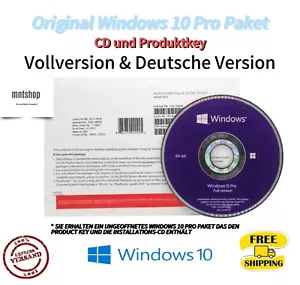 Microsoft Windows 10 Pro 64 Bit DVD neuinstallation & Produkt key Neu 🇩🇪 - Bild 1 von 3