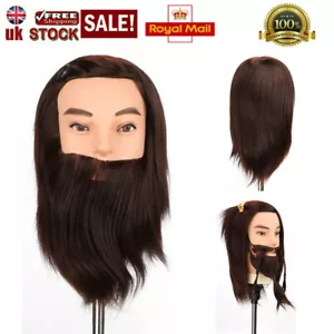 12" Man Hair Barber Training Head Practice Hairdressing Mannequin Doll w/ Beard - Picture 1 of 7