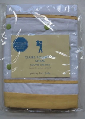 Pottery Barn Kids Claire lunares farsa bordada blanca nueva en paquete fácil cuidado Foto 1 de 4