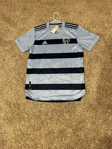 Mens (L) 21/22 Sporting Kansas City Adidas Home Authentic Soccer Jersey NWT $130 Cover