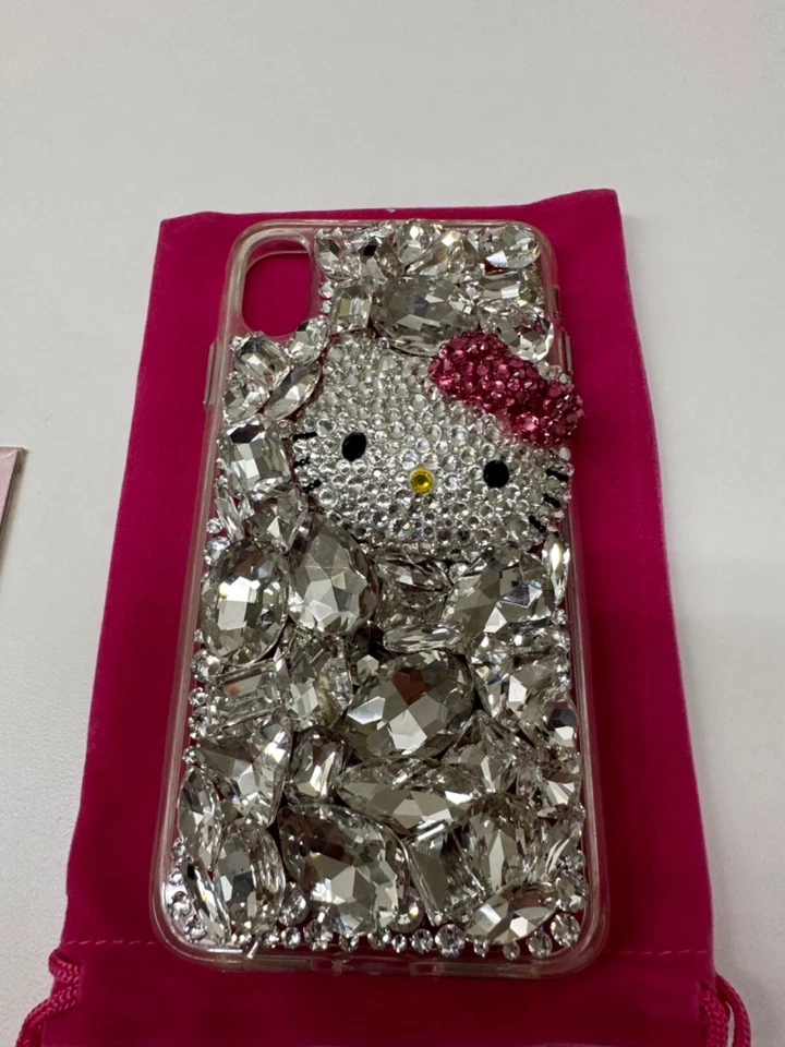 Hello Kitty 定制施华洛世奇水晶保护壳 适用于 iPhone XS Max,Plus 4 免费 XS Max  — 第 1/4 张图片
