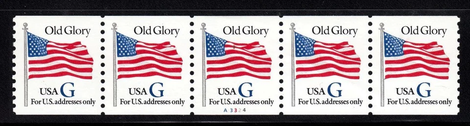 1994 Sc 2890 G Rate (32c) PNC5 plate number A3324  MNH Old Glory - Image 1 of 1