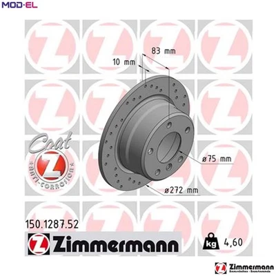 2x BRAKE DISC 150.1287.52 FOR BMW Z3/Roadster/E36 M43B18 1.8L M43B19 M44B19 1.9L - Image 1 of 4