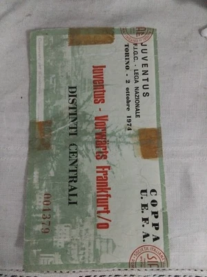 Biglietto Ticket Juventus Vorwarts Frankfurt/o 1974 Coppa Uefa  - Immagine 1 di 2